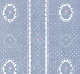 Dollhouse Miniature Wallpaper, Cameo Stripe Reverse, Blue